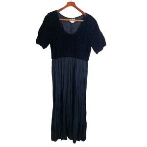 Vintage Womens Dress Sz L‎ Whimsigoth Velvet Holiday Maxi Witchy Gothic Romantic